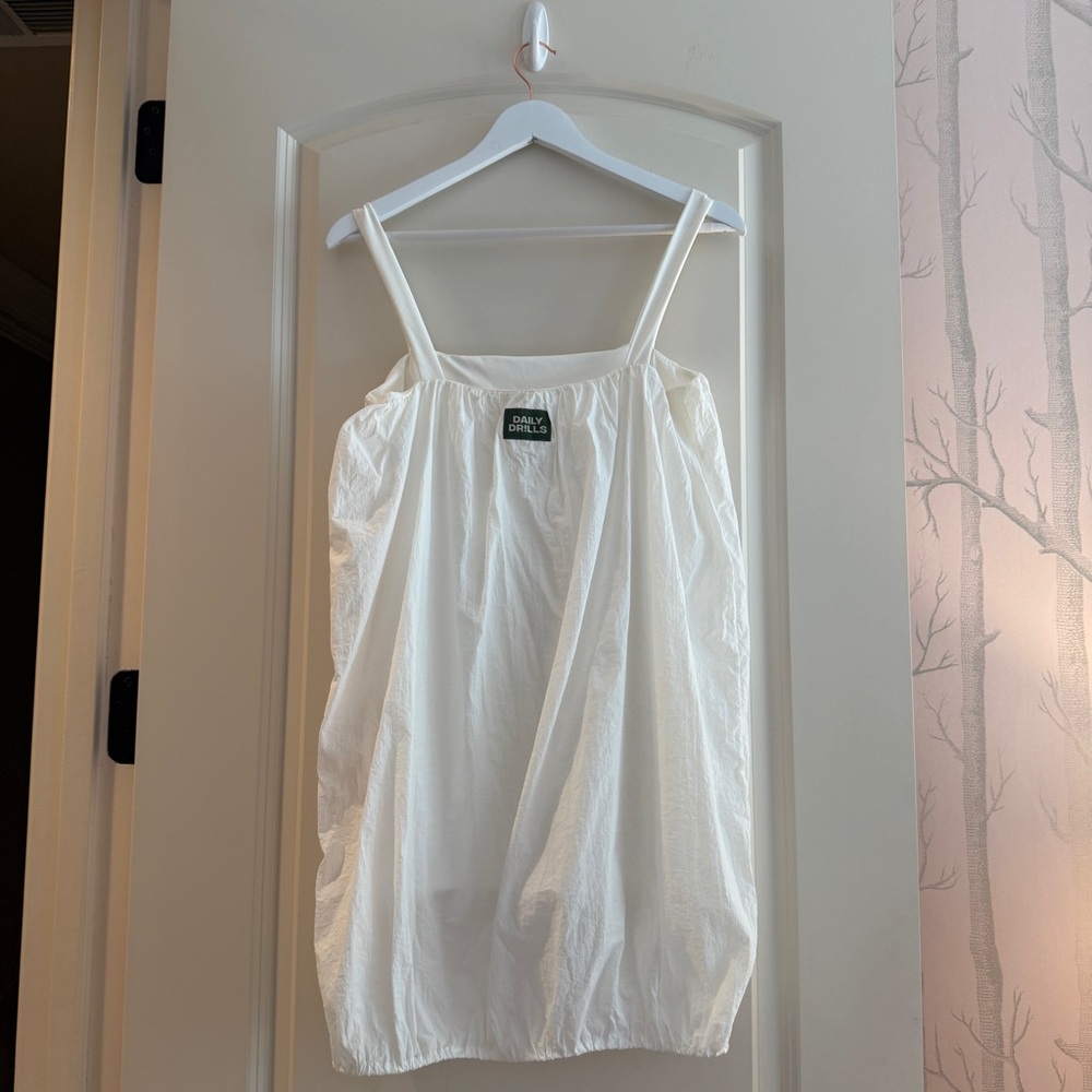 Daily Drills White Bubble-Hem Dress - Picture 2 of 6